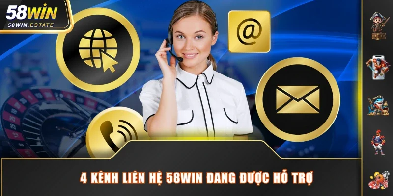 4 kênh liên hệ 58WIN đang được hỗ trợ